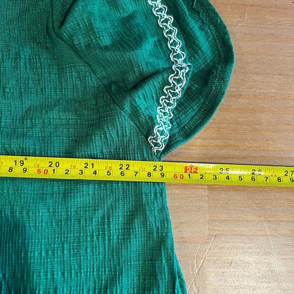 Max Studio Womens Plus Flutter Sleeve Woven Blouse Top Sz 2X in Green - Picture 8 of 9